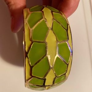 Green and Yellow Clamper Bracelet